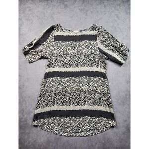 Anthropologie Everly Womens Size Large Floral Striped Dot Spring Top Blouse